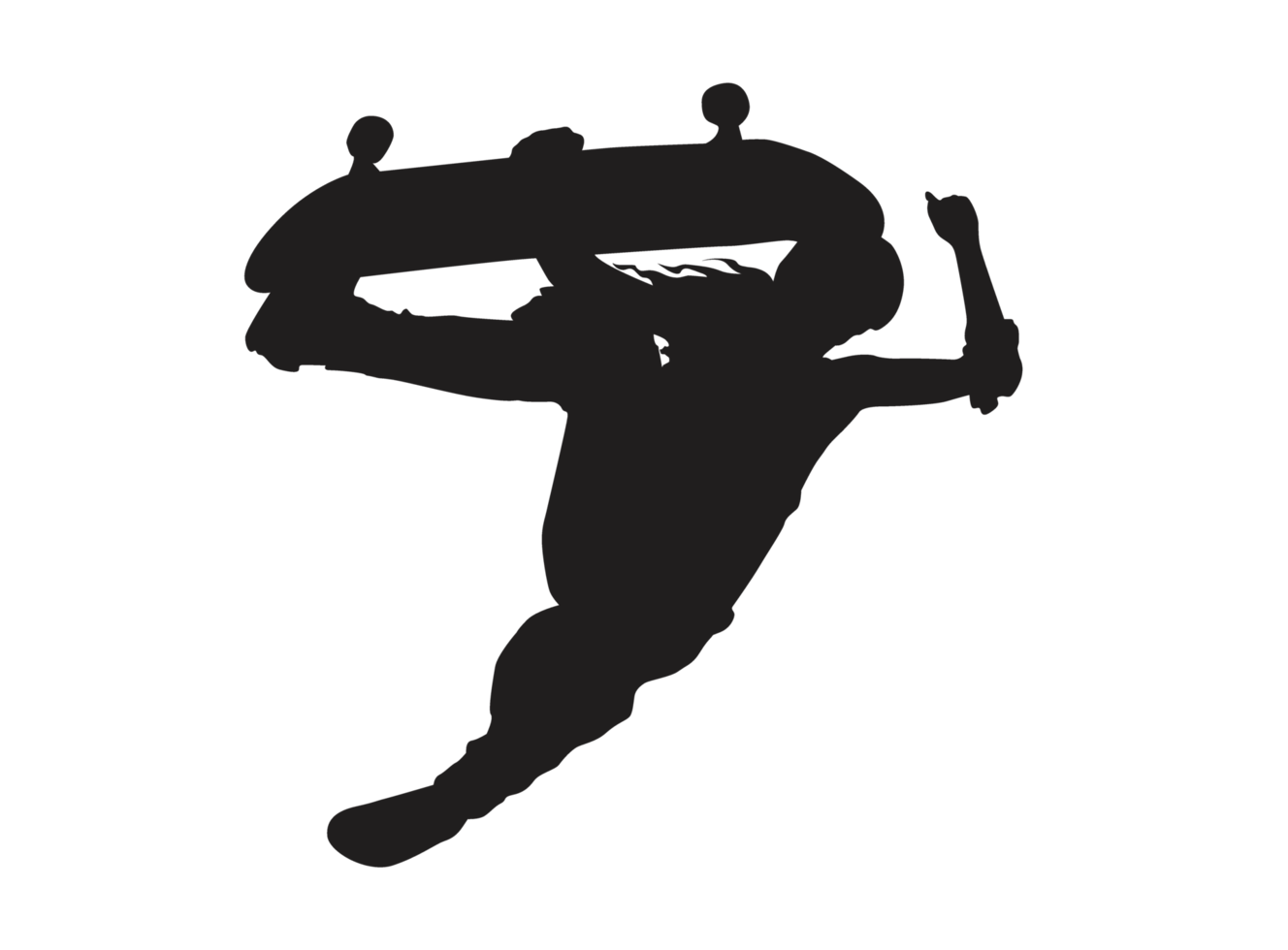 Silhouette of a Skateboarder Player, Skateboard png