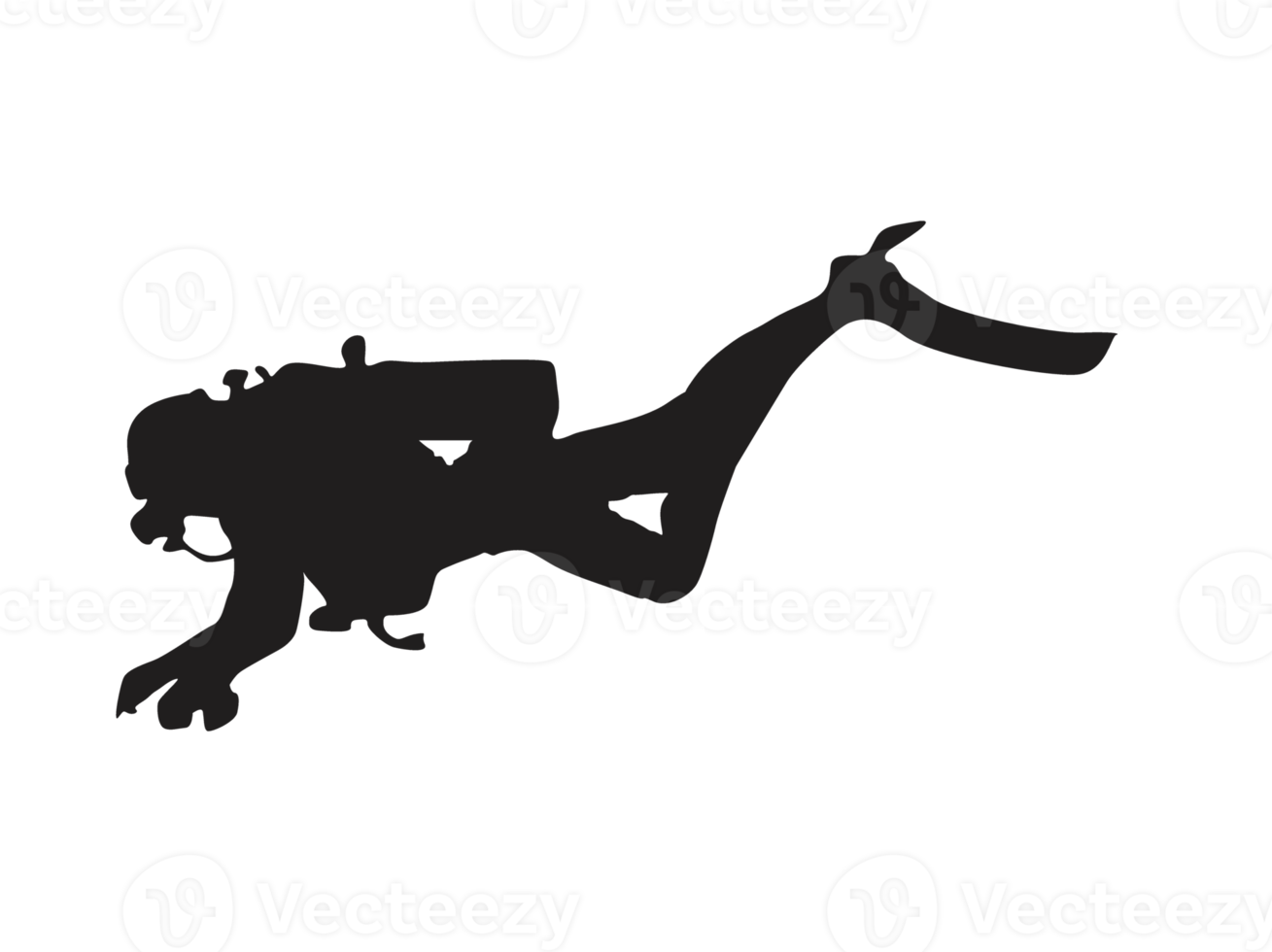 Silhouette of a Diver png