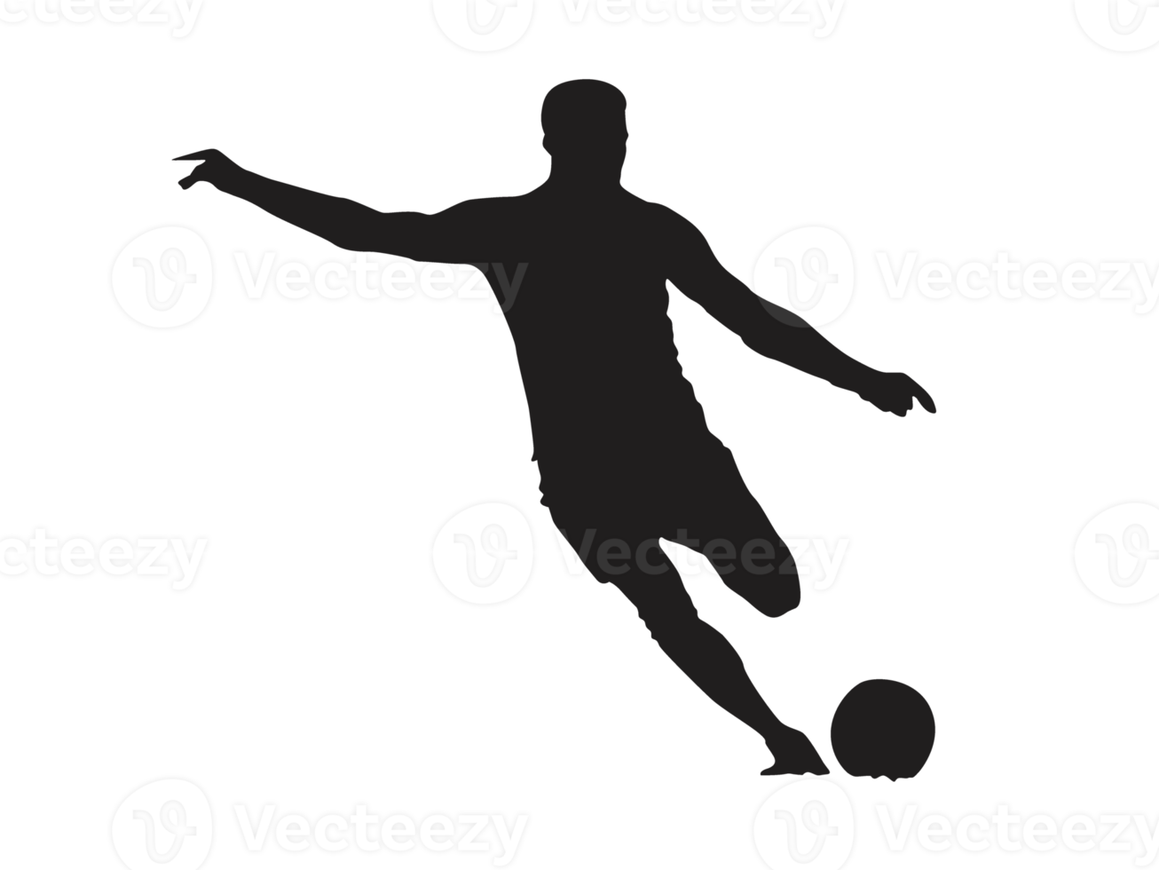 silhouet van een voetbal speler png