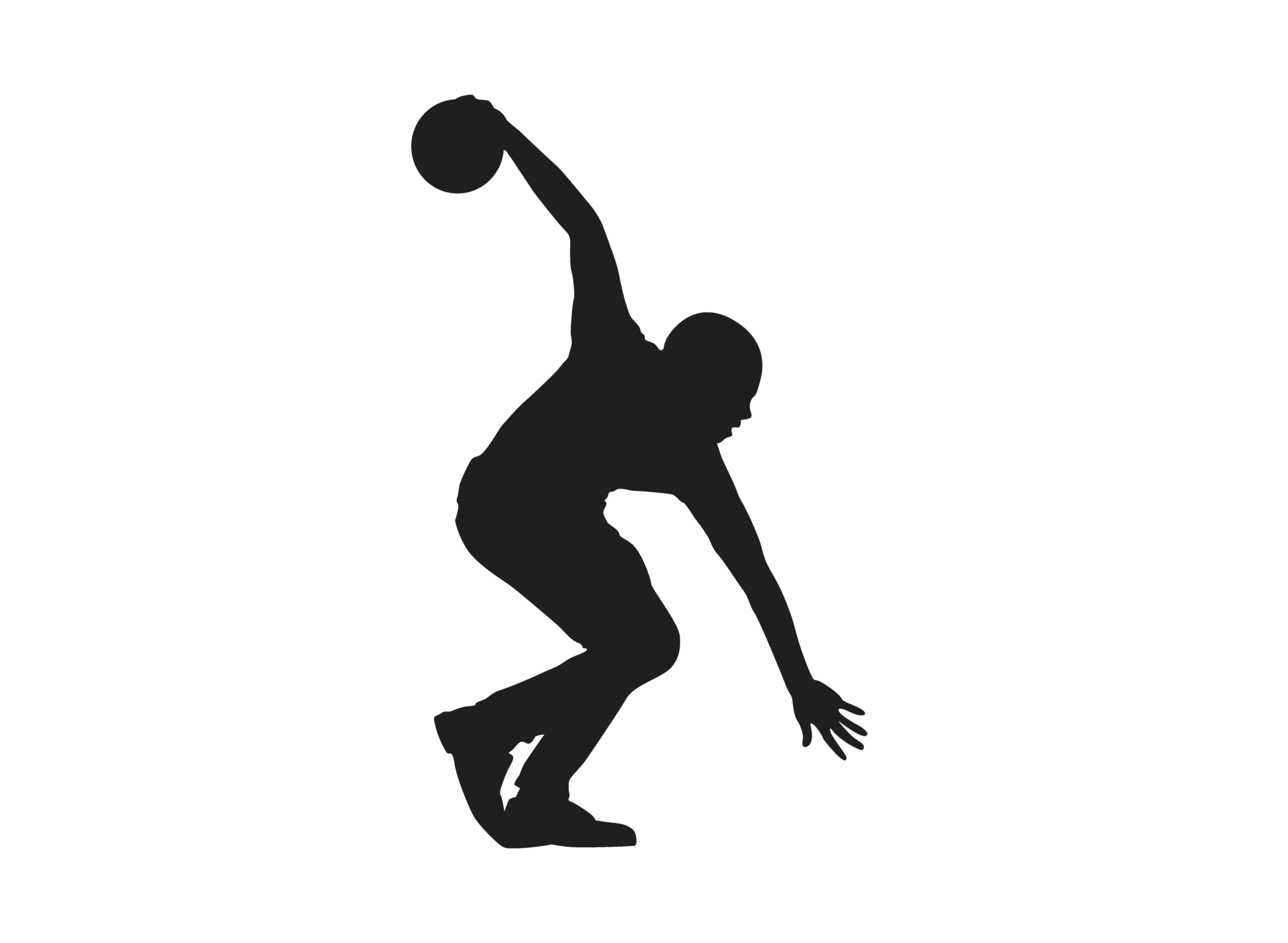 Silhouette of a Bowling Ball Player 22385652 PNG