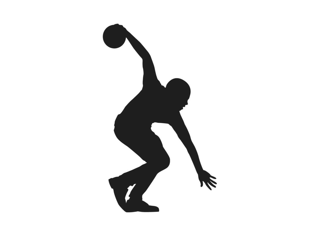 Silhouette of a Bowling Ball Player png