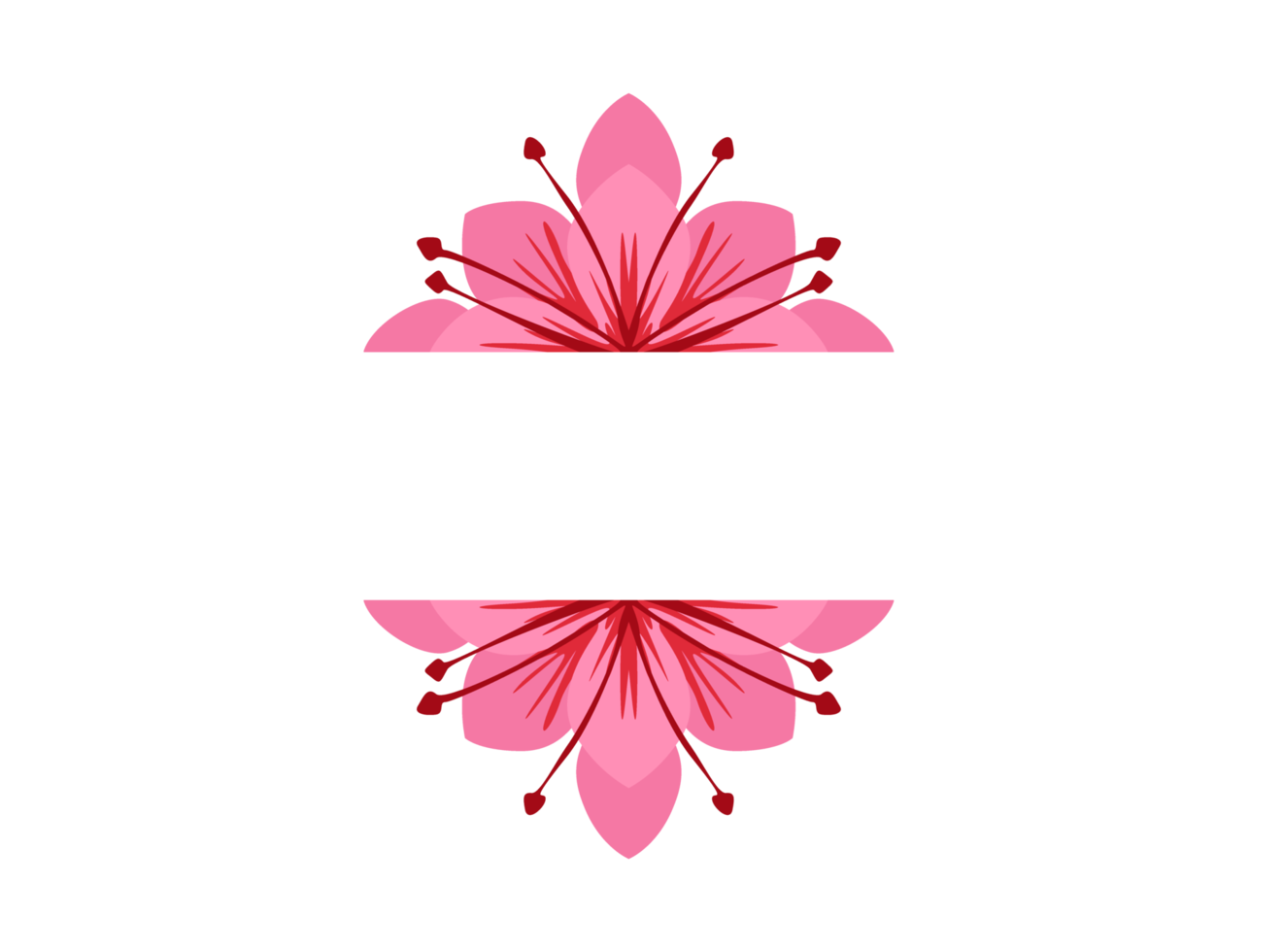 Pink Flower Ornament Border Design png