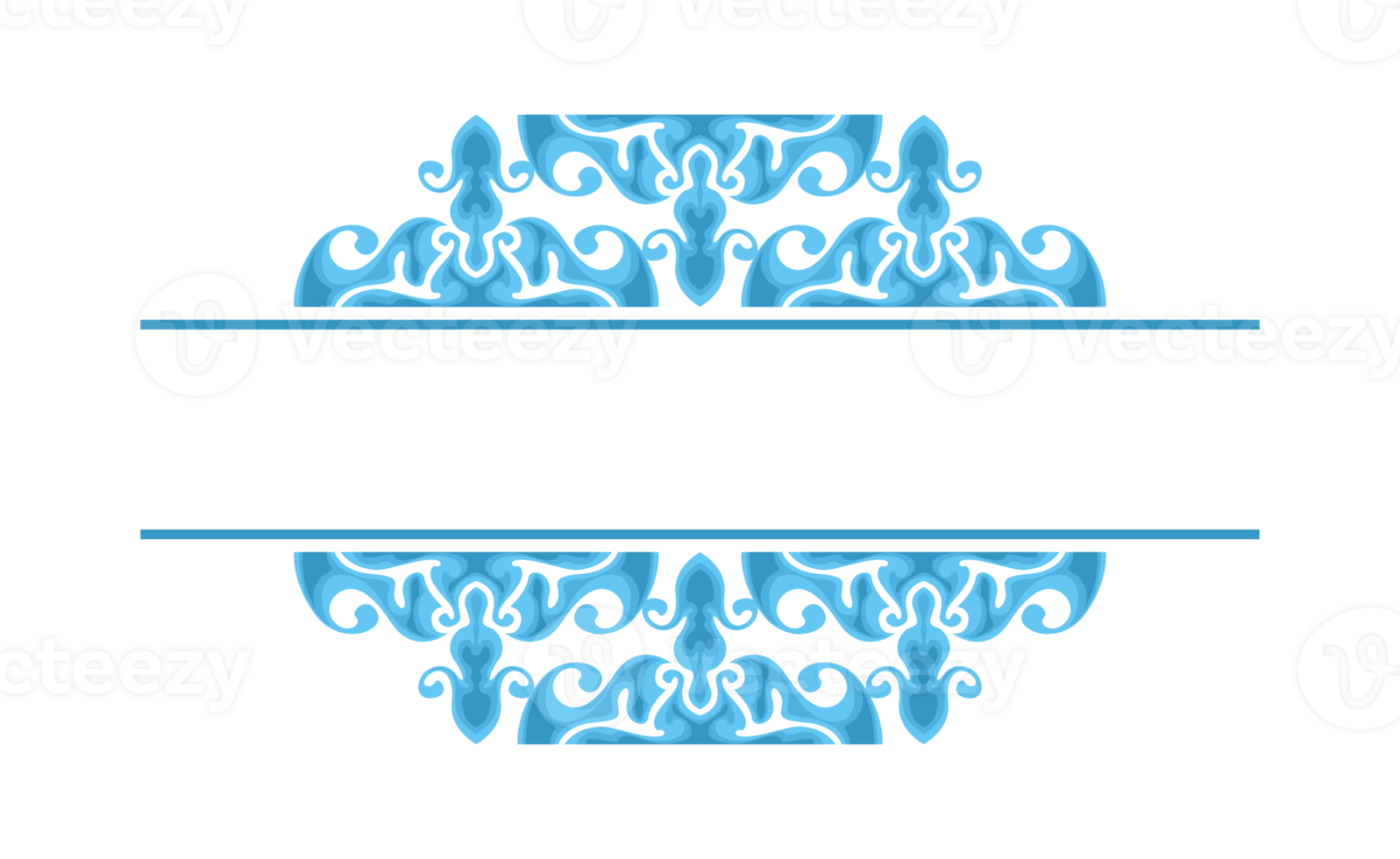 Blue Swirl Water Wave Ornament Border Design png