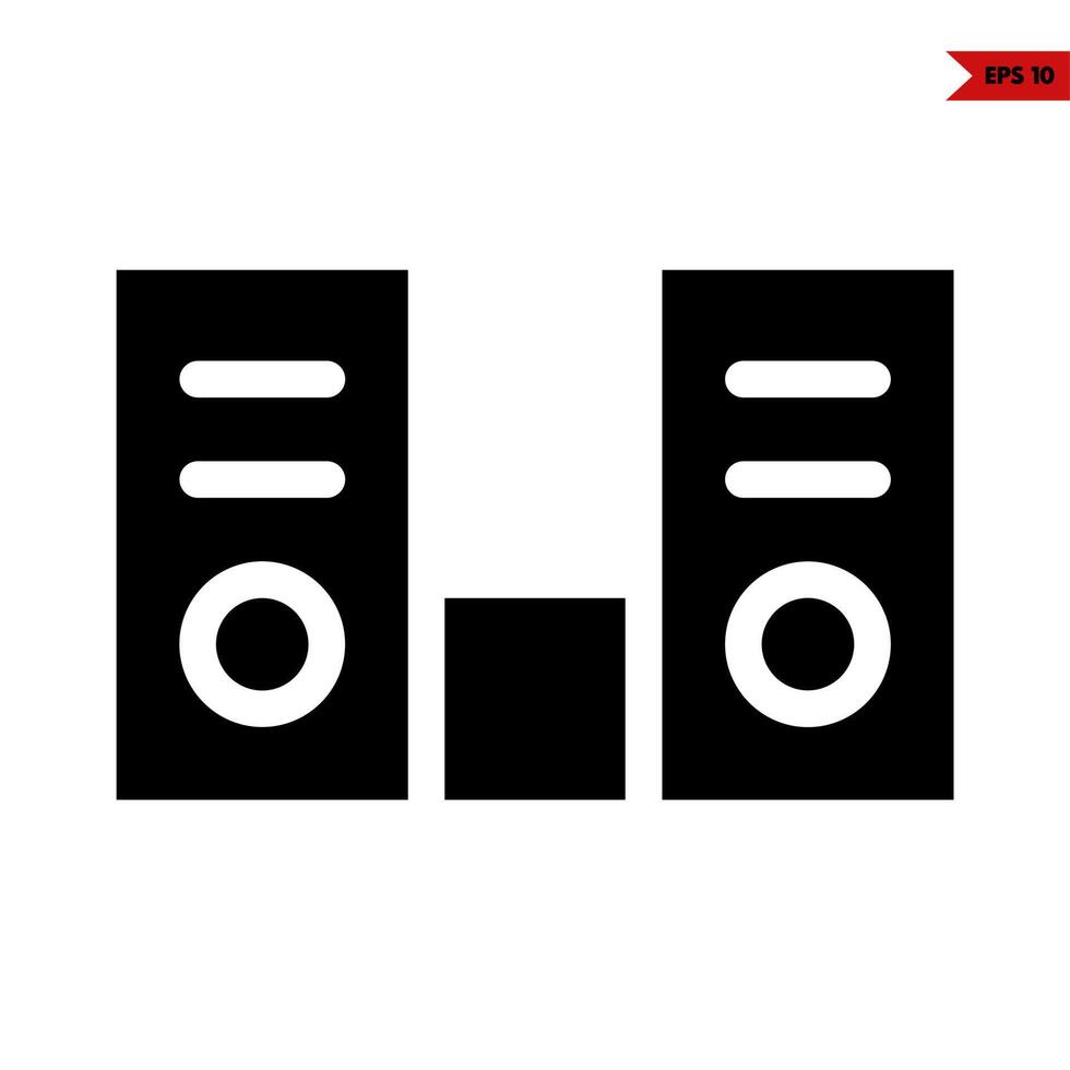 speaker music glyph icon vector