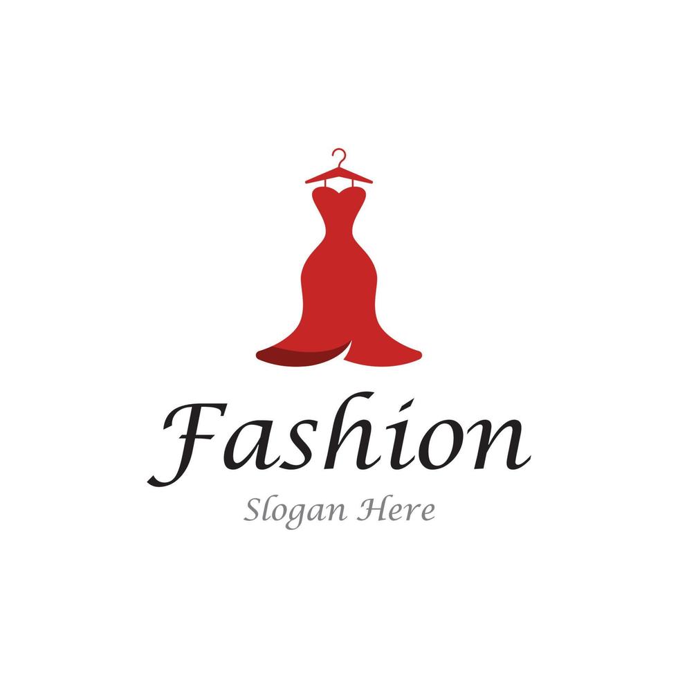 plantilla de logotipo de moda femenina con percha, ropa de lujo. logotipo para negocios, boutique, tienda de moda, modelo, compras y belleza. vector