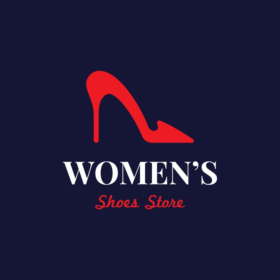 Hand drawn elegant and luxury high heel creative women's shoes creative logo design. Template for business, women's shoe shop, fashion, beauty. vector