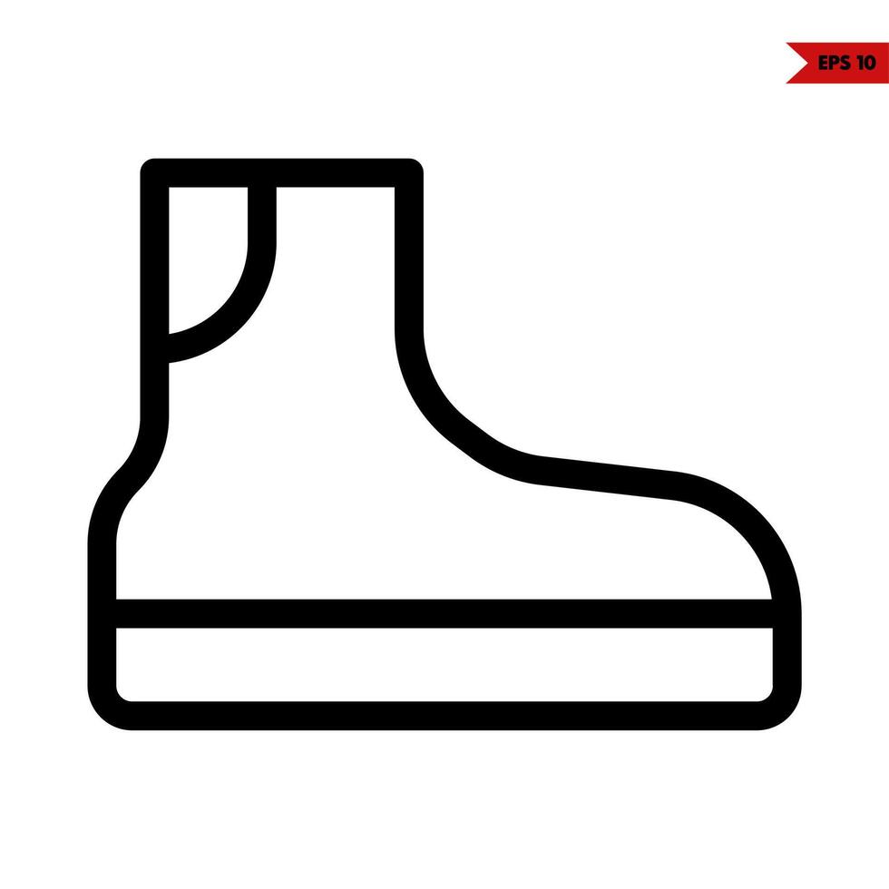 boot line icon vector