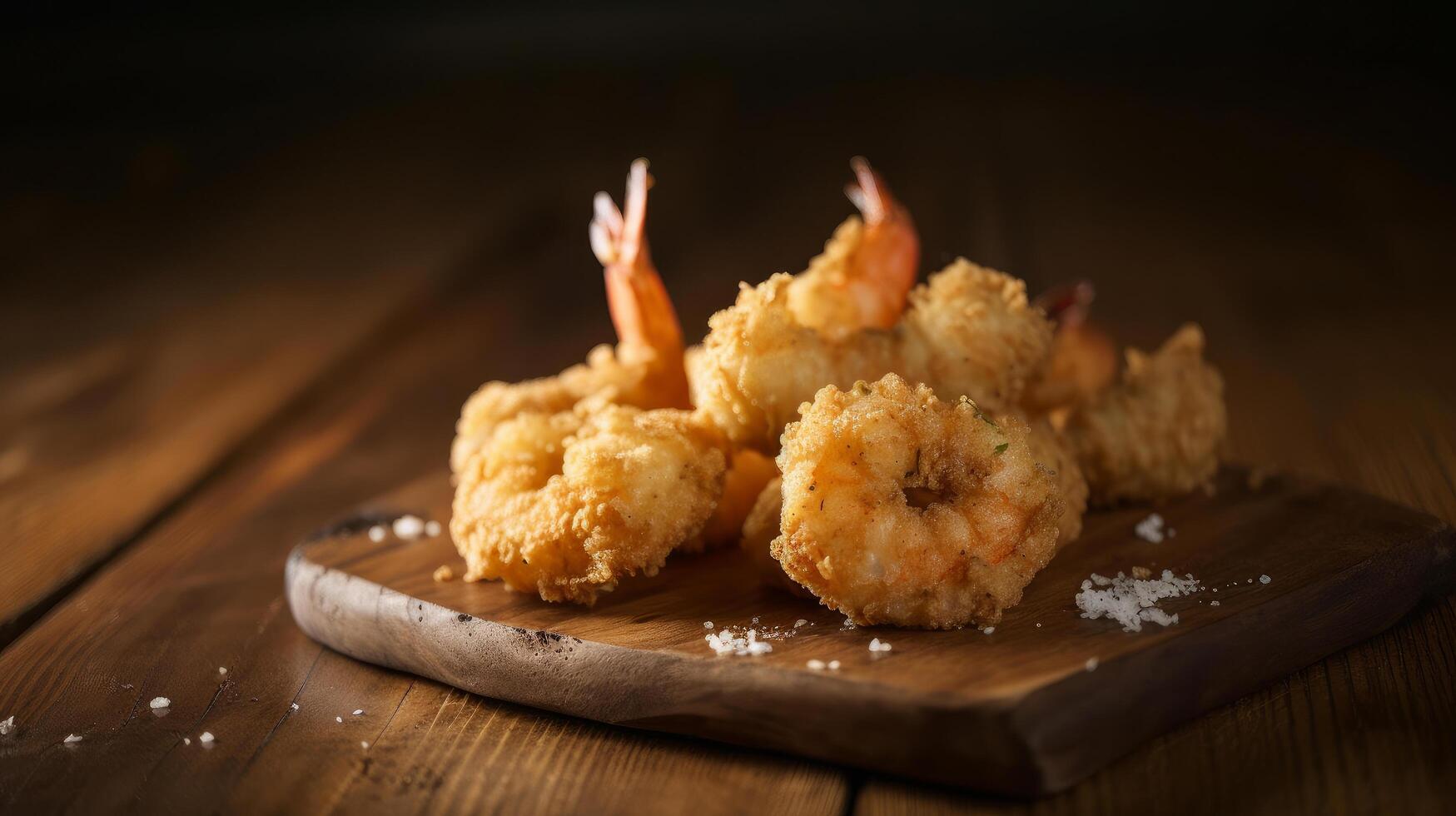 Fried shrimps background. Illustration photo