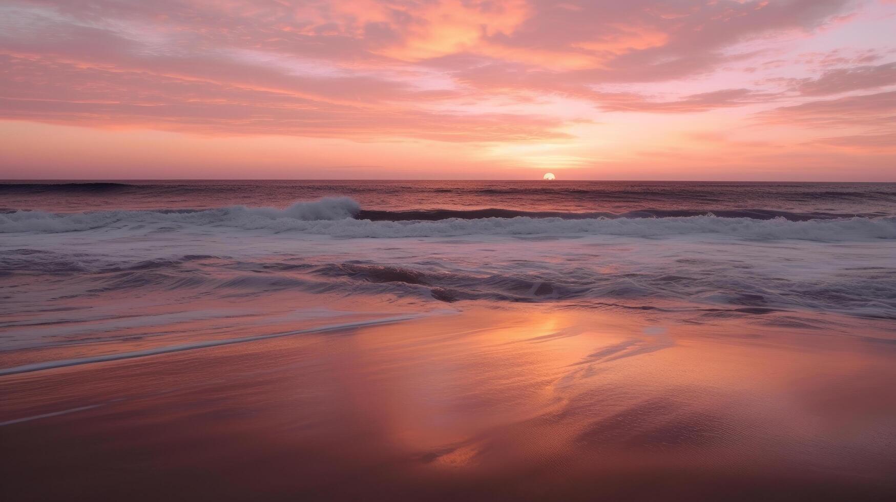 Sunset on the beach. Illustration photo