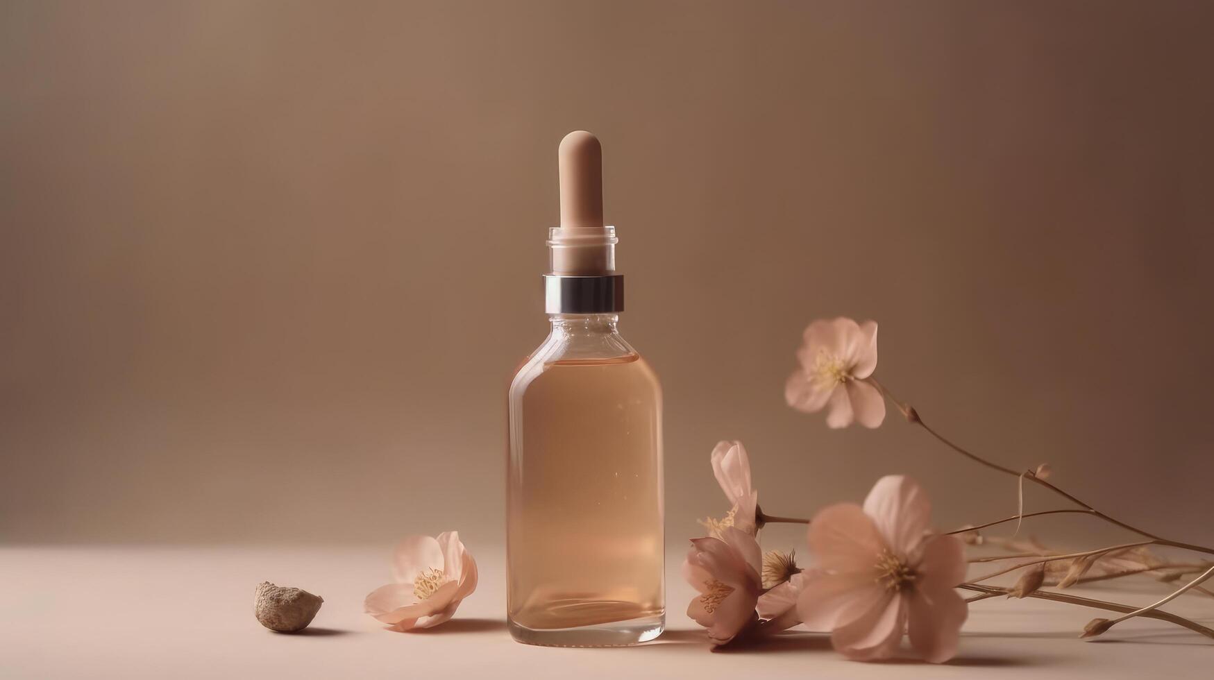 Cosmetic serum bottle. Illustration photo