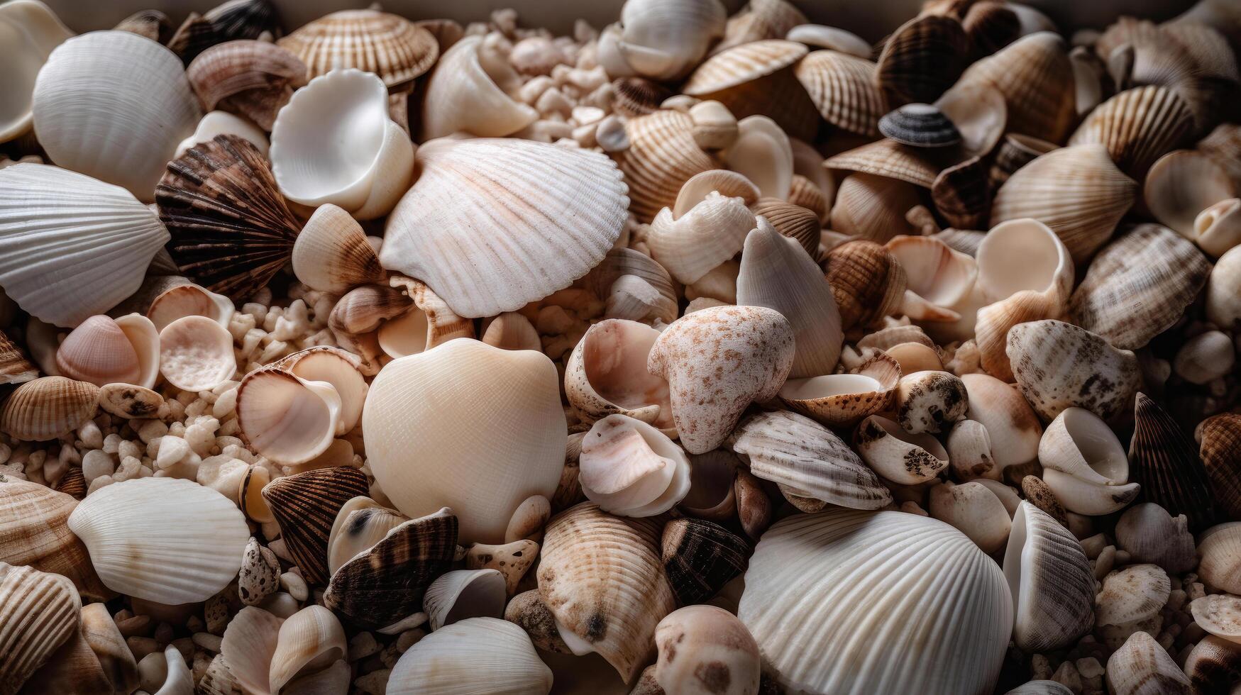Natural shells background. Illustration photo
