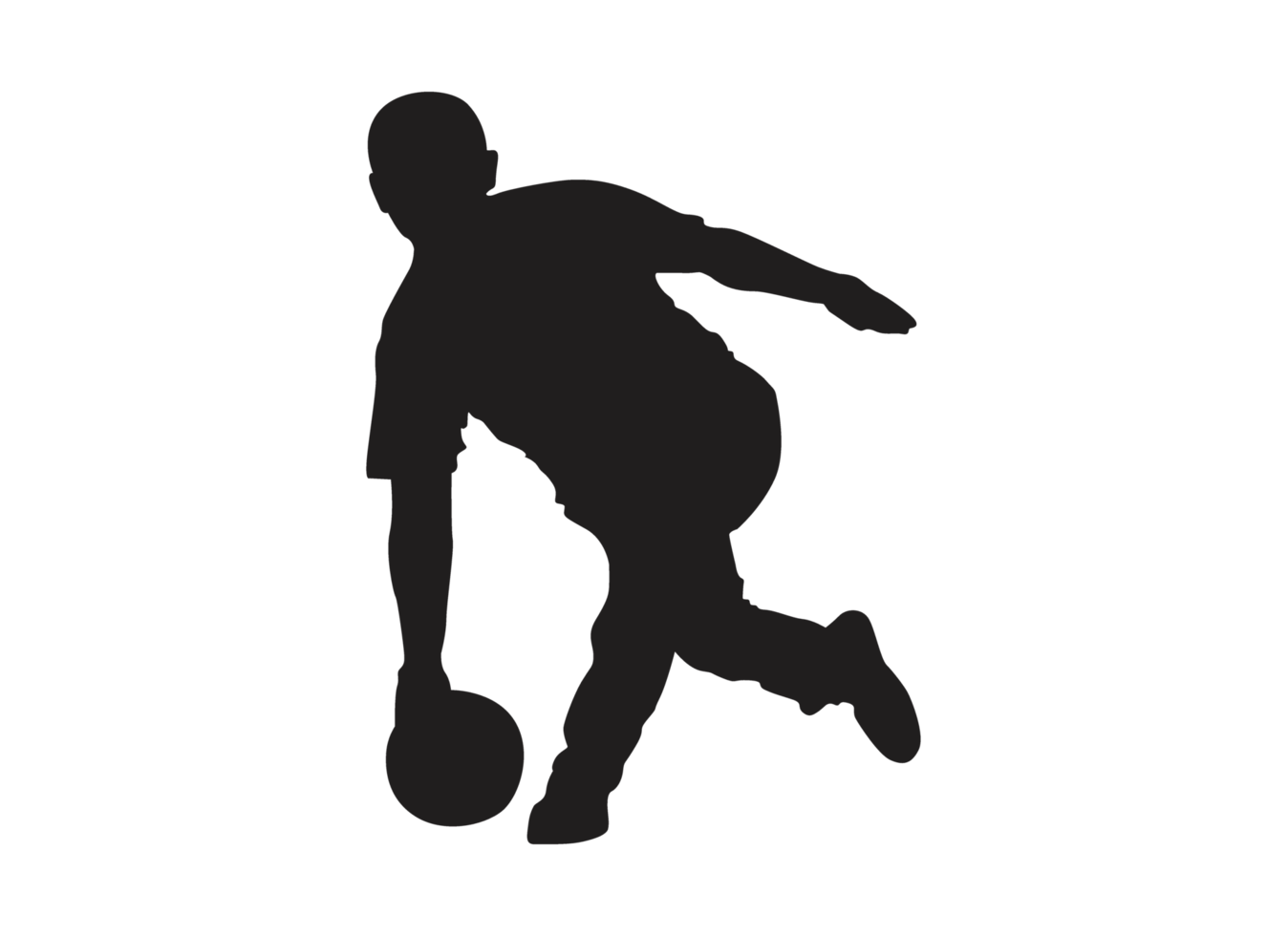 Silhouette of a Bowling Ball Player png