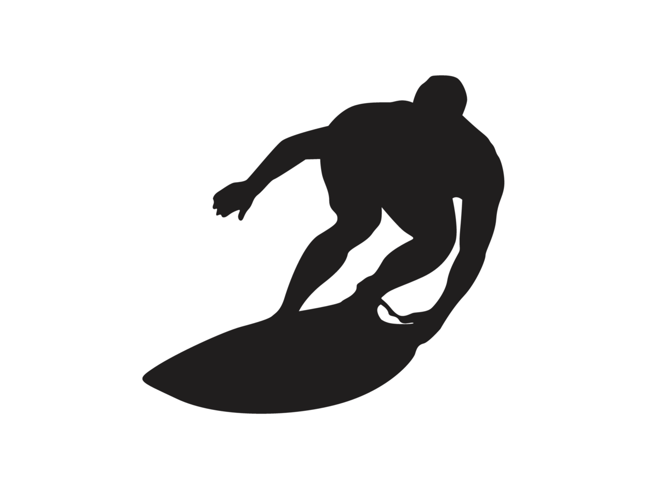 Silhouette of a Surfer Ocean Wave png