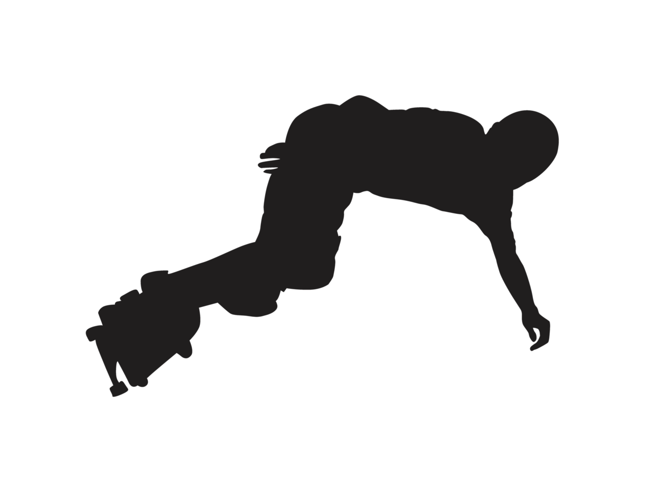 Silhouette of a Skateboarder Player, Skateboard png