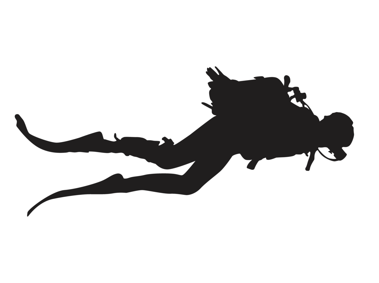 Silhouette of a Diver png