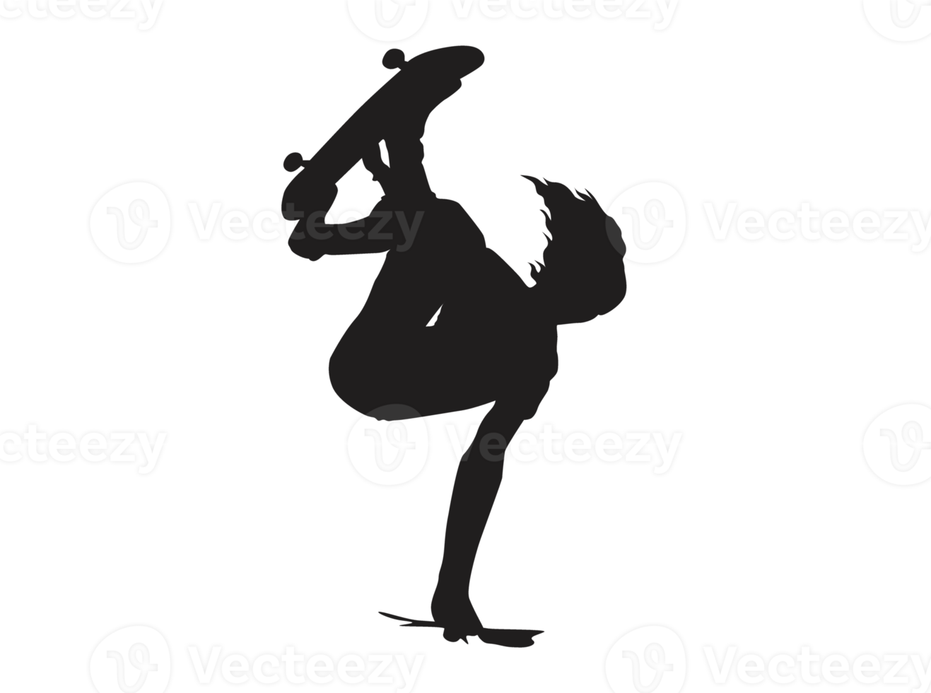 Silhouette of a Skateboarder Player, Skateboard png