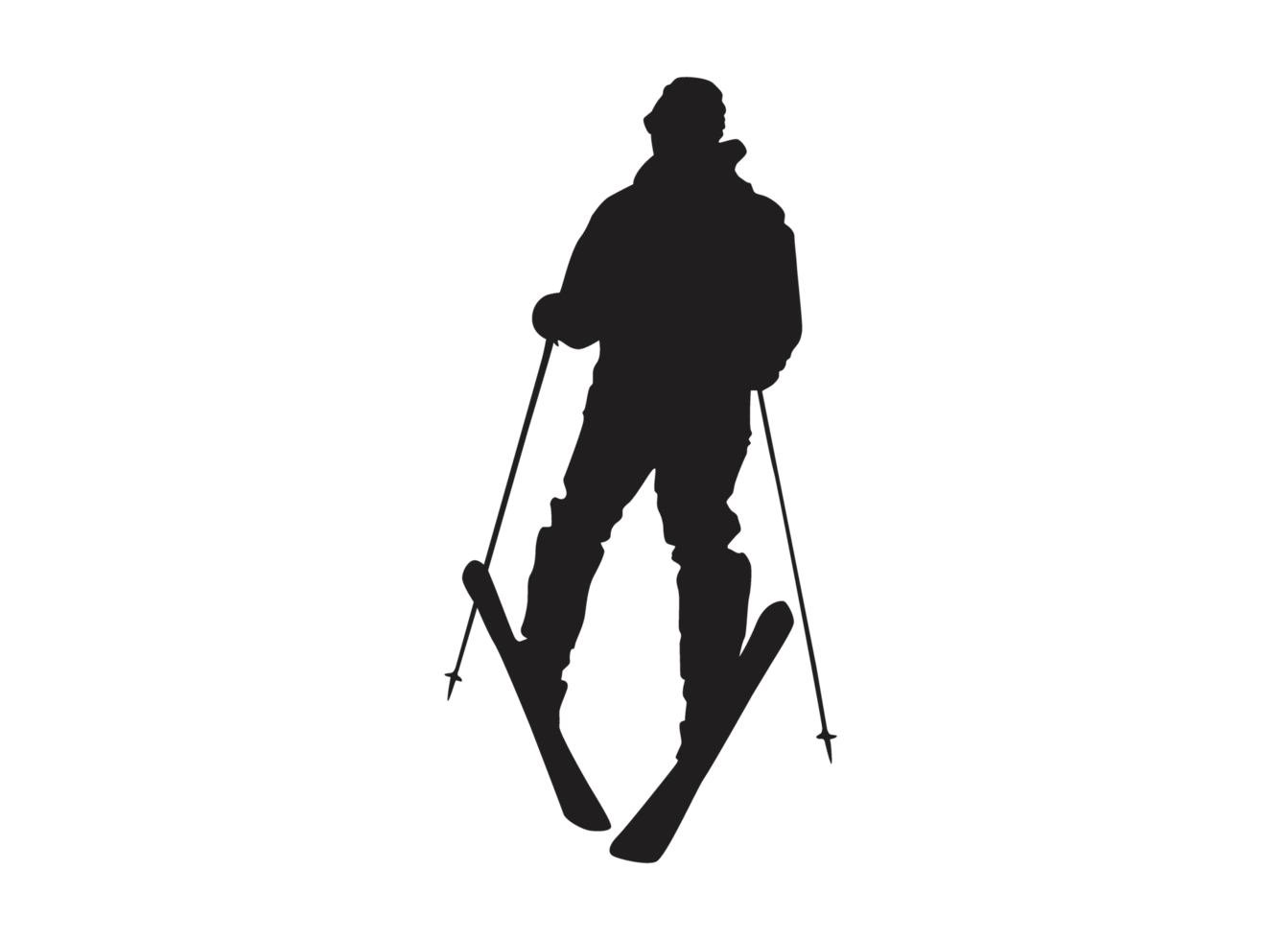 Silhouette von Ski Spieler, Skifahren, Schnee Ski png