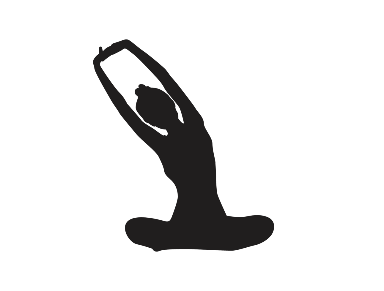 silueta de mujer haciendo yoga actitud png