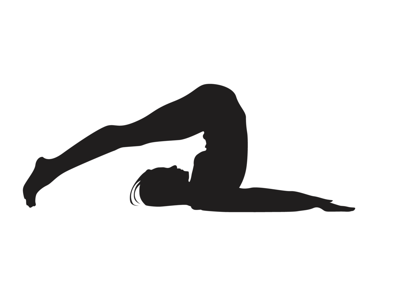 silueta de mujer haciendo yoga actitud png