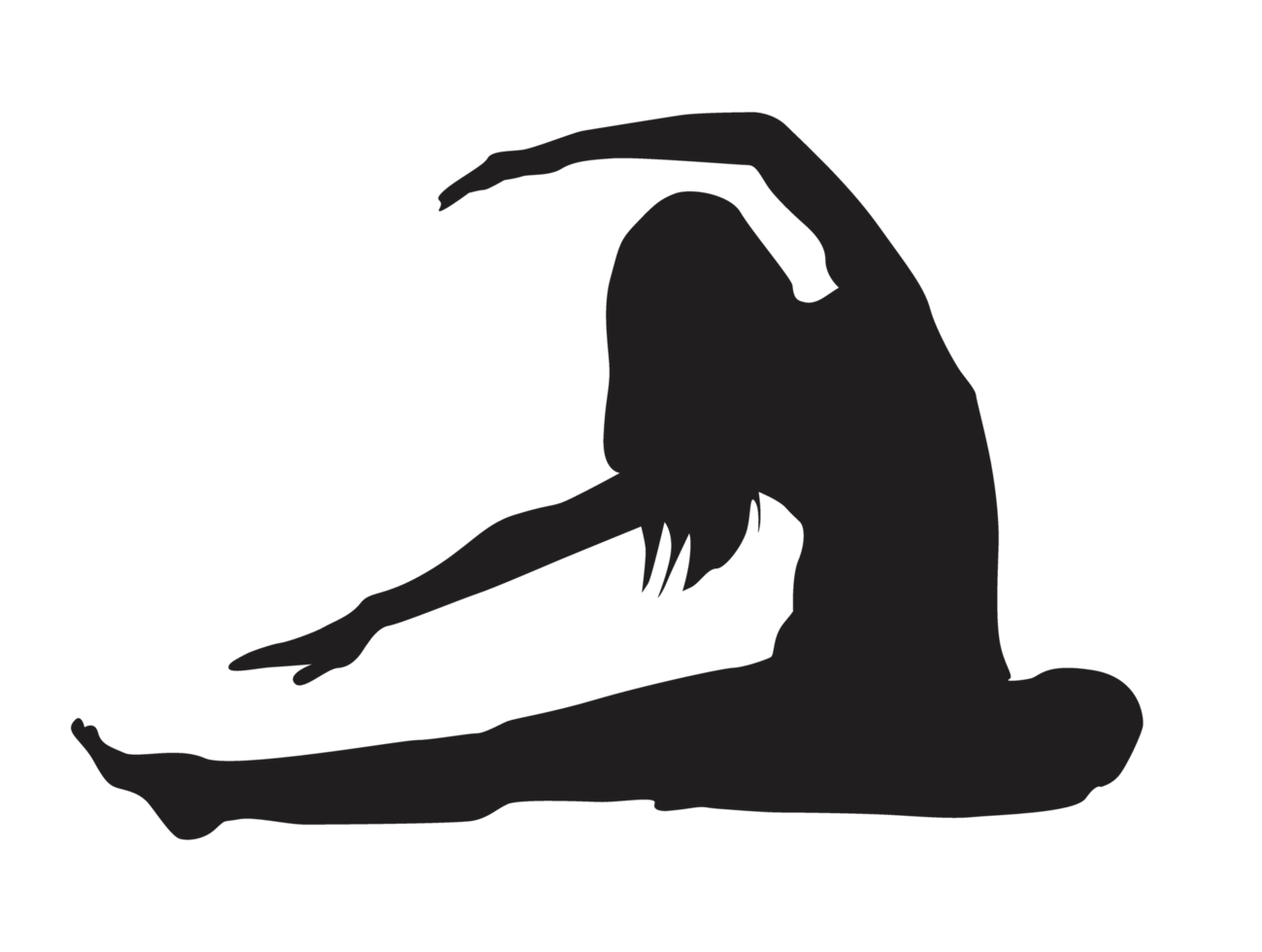 silueta de mujer haciendo yoga actitud png