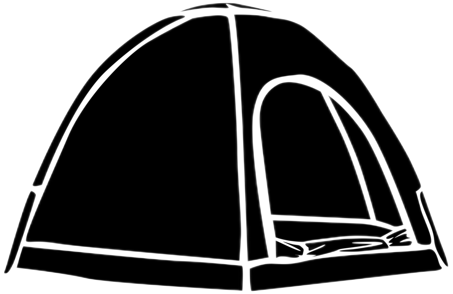 silhouette de camping tente png