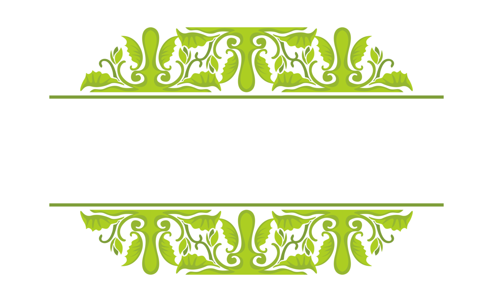 Green Leaf Flora Ornament Border Design png