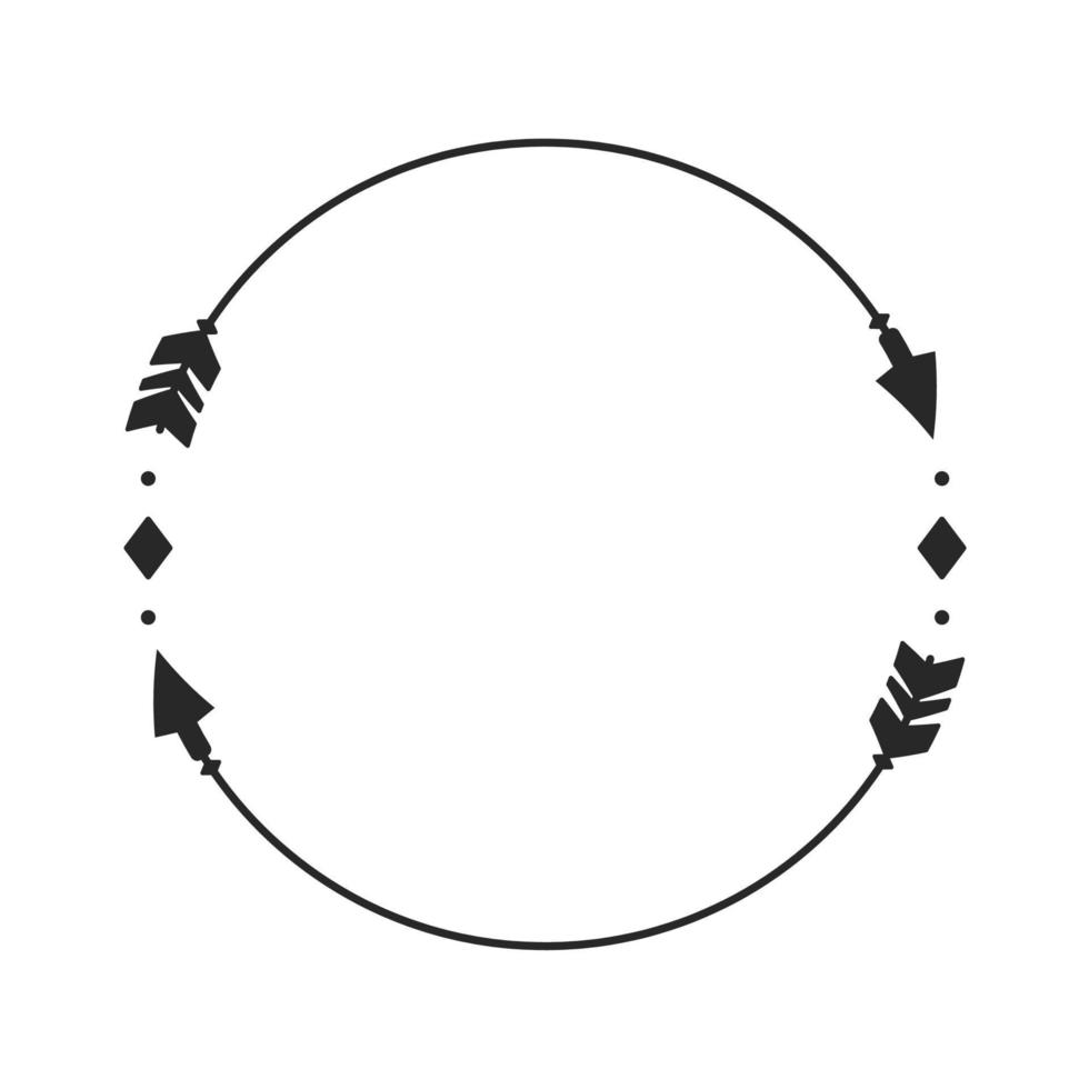 Hipster Circle arrow frame arrows in boho style tribal arrows vector