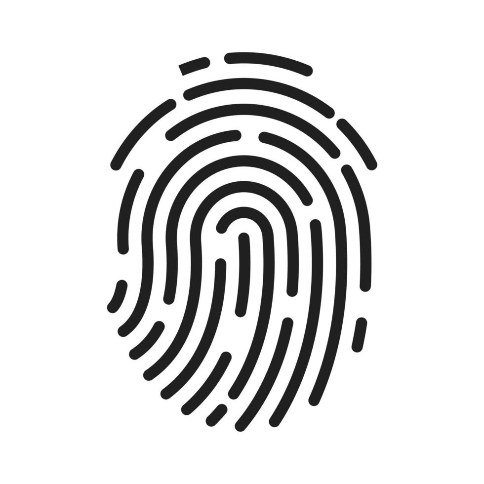 huella dactilar icono firma concepto para contraseña encriptación a proteger información vector