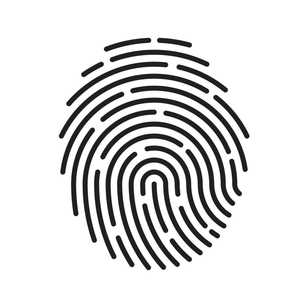 fingerprint icon Signature concept for password encryption. to protect information vector