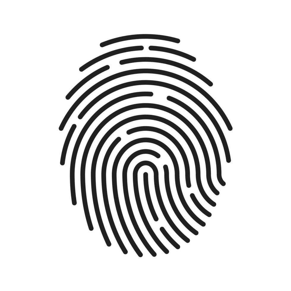 fingerprint icon Signature concept for password encryption. to protect information vector