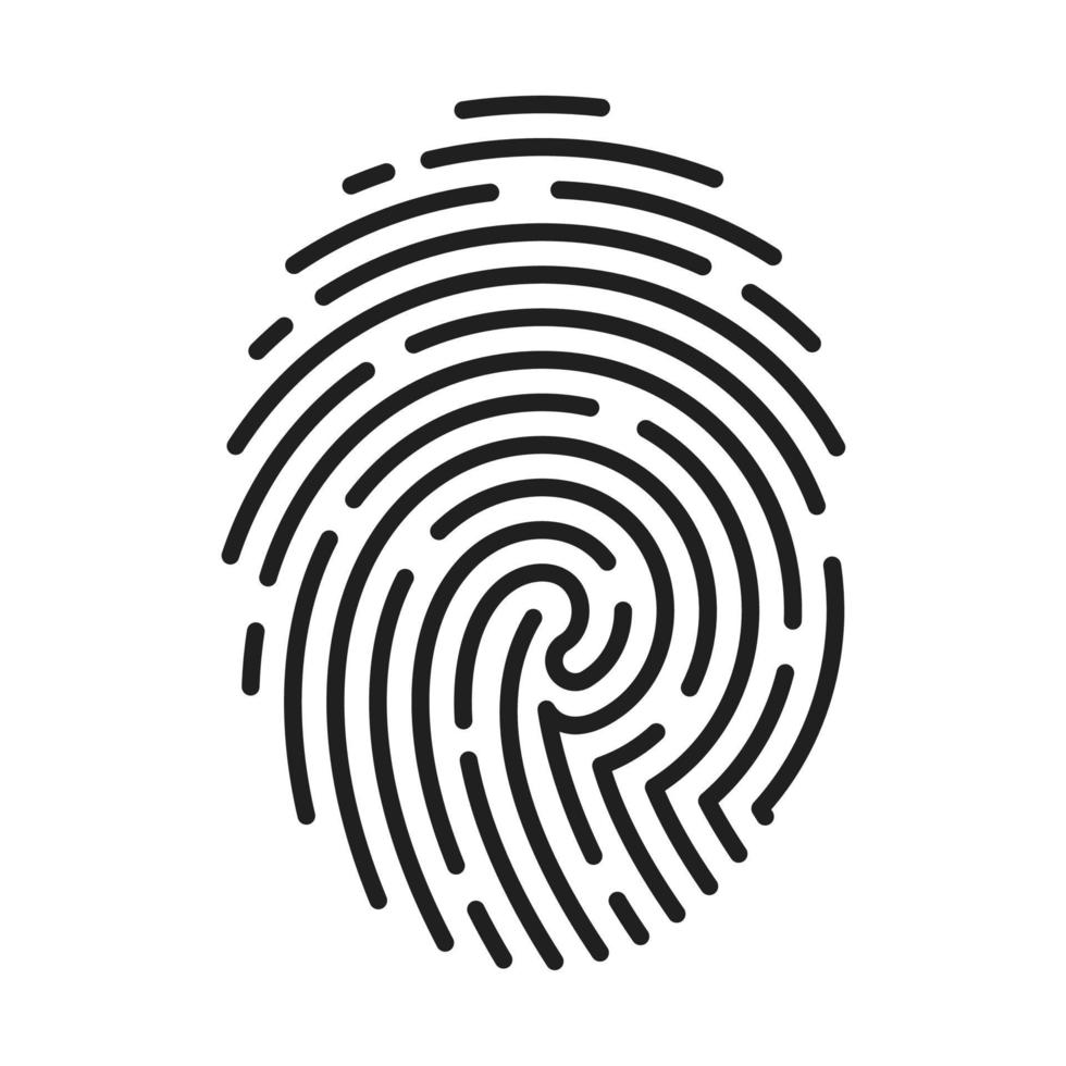 fingerprint icon Signature concept for password encryption. to protect information vector