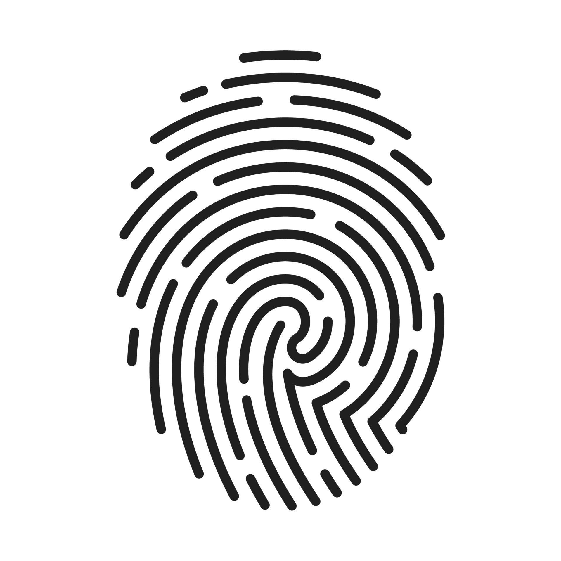 fingerprint icon Signature concept for password encryption. to protect