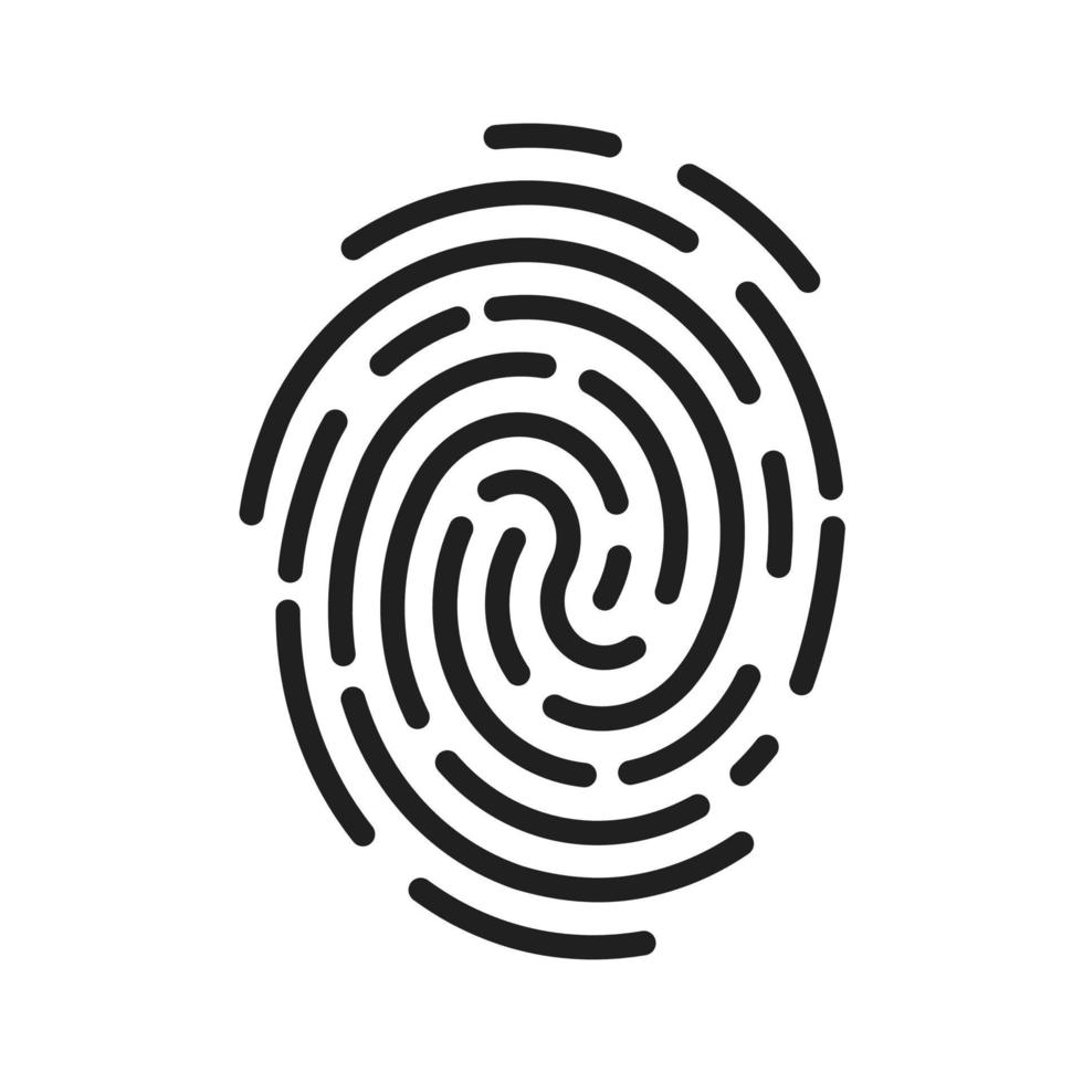 fingerprint icon Signature concept for password encryption. to protect information vector
