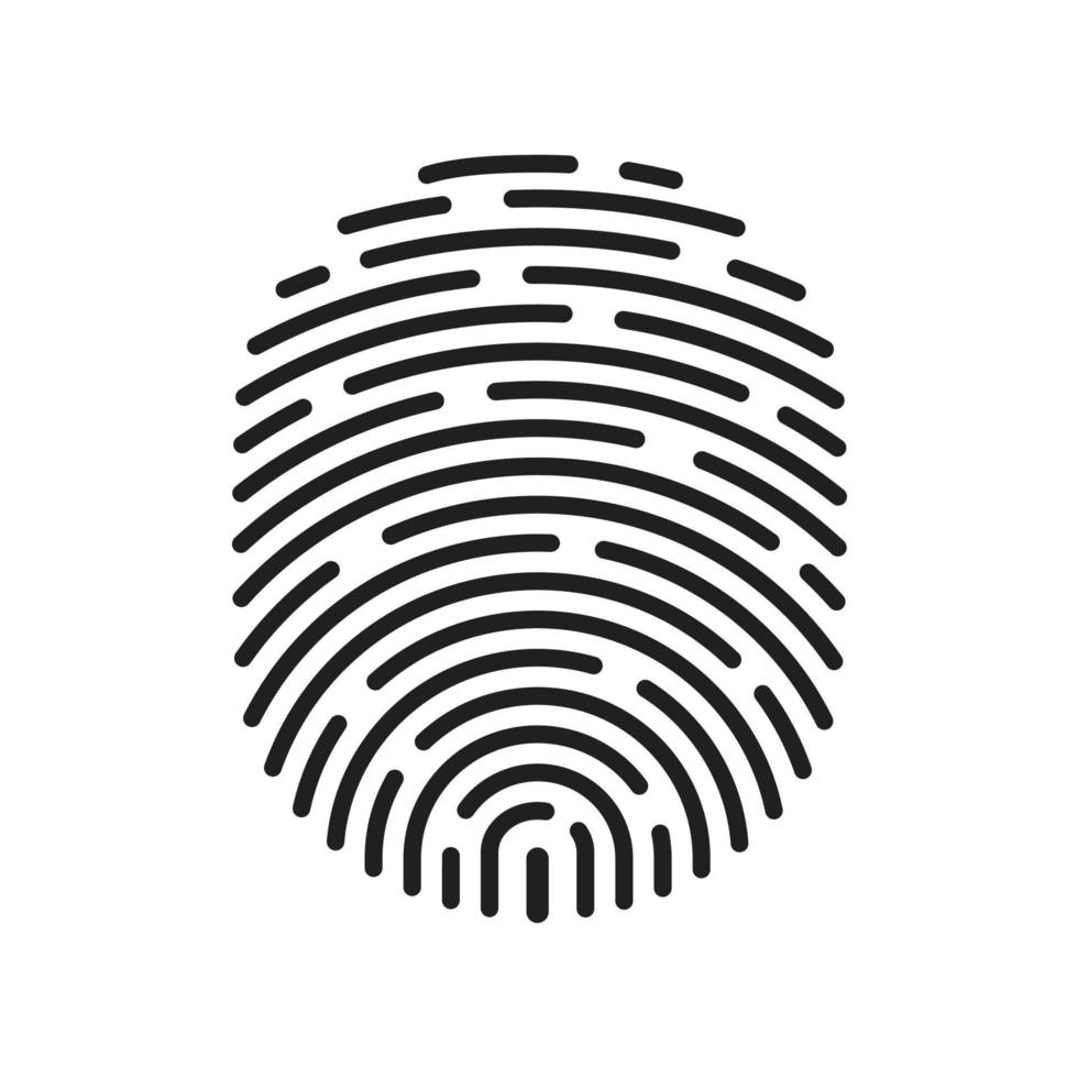 fingerprint icon Signature concept for password encryption. to protect information vector