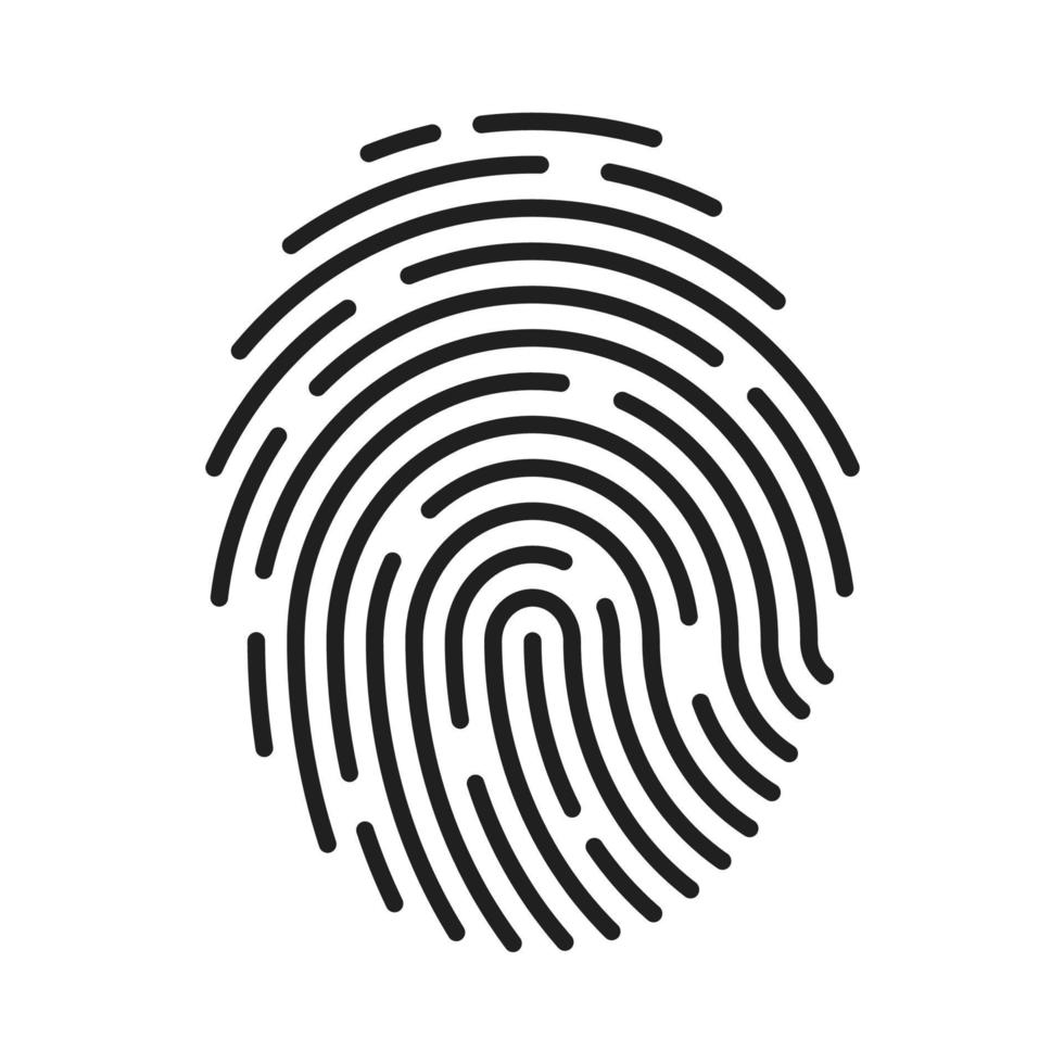 fingerprint icon Signature concept for password encryption. to protect information vector