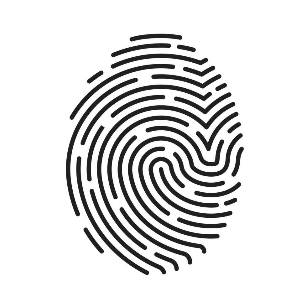 fingerprint icon Signature concept for password encryption. to protect information vector