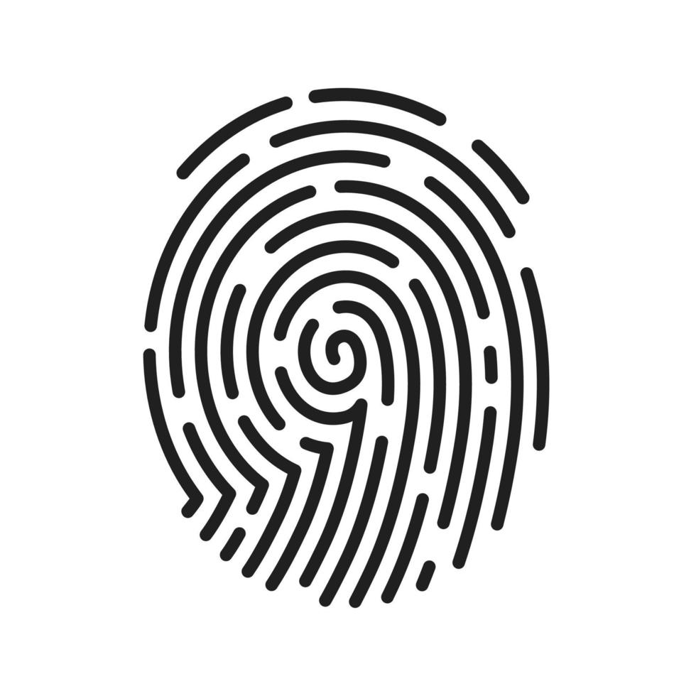 fingerprint icon Signature concept for password encryption. to protect information vector