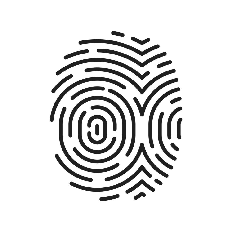 fingerprint icon Signature concept for password encryption. to protect information vector