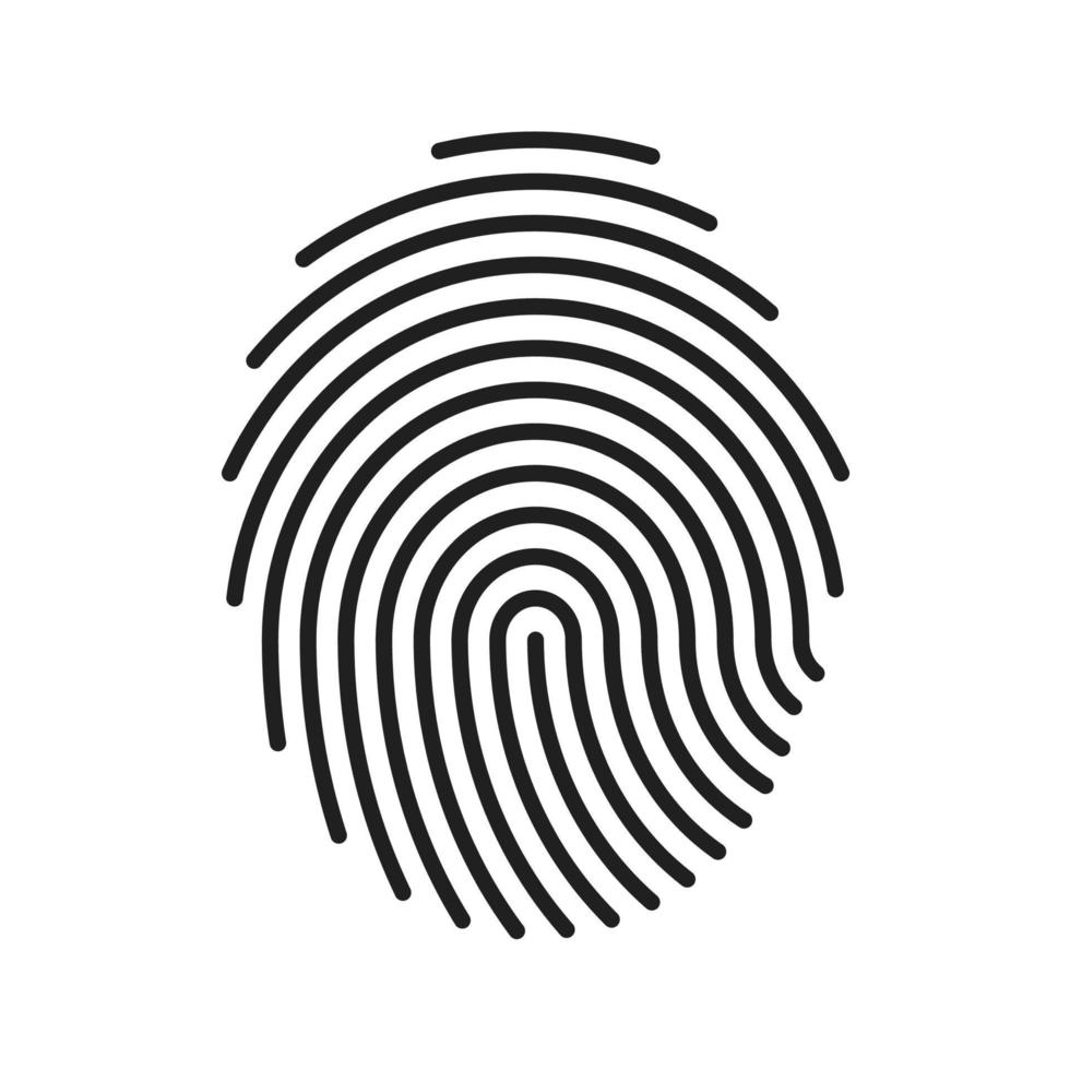 fingerprint icon Signature concept for password encryption. to protect information vector