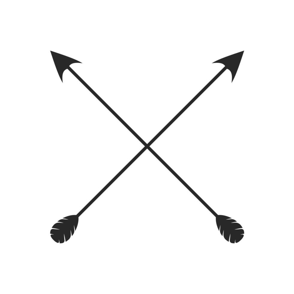 Hipster arrow cross in boho style tribal arrows vector