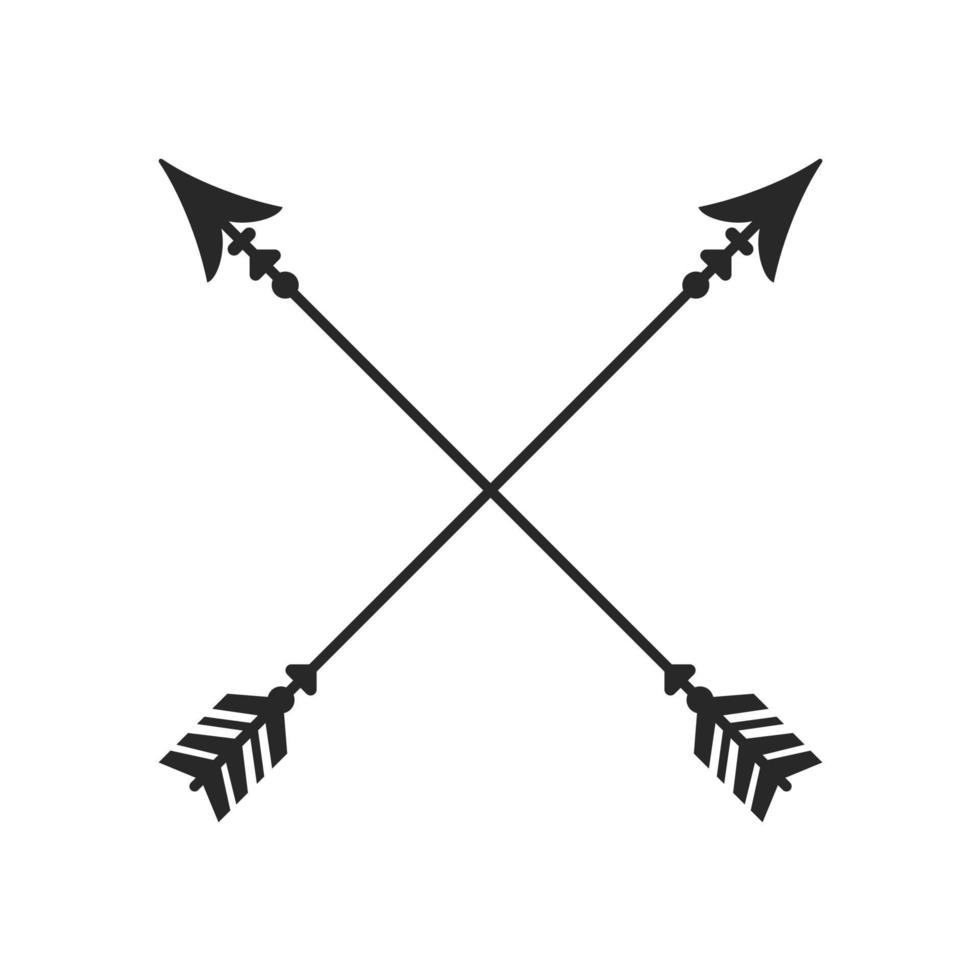 Hipster arrow cross in boho style tribal arrows vector