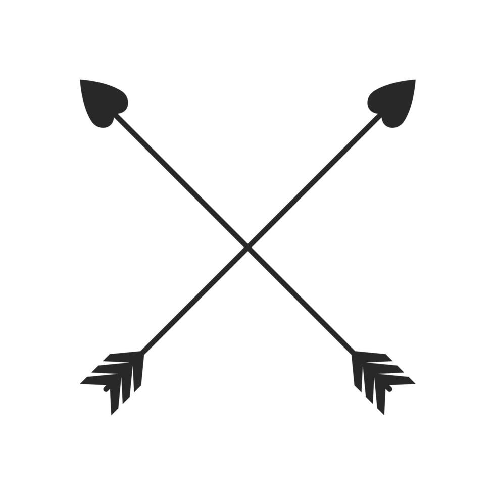 Hipster arrow cross in boho style tribal arrows vector