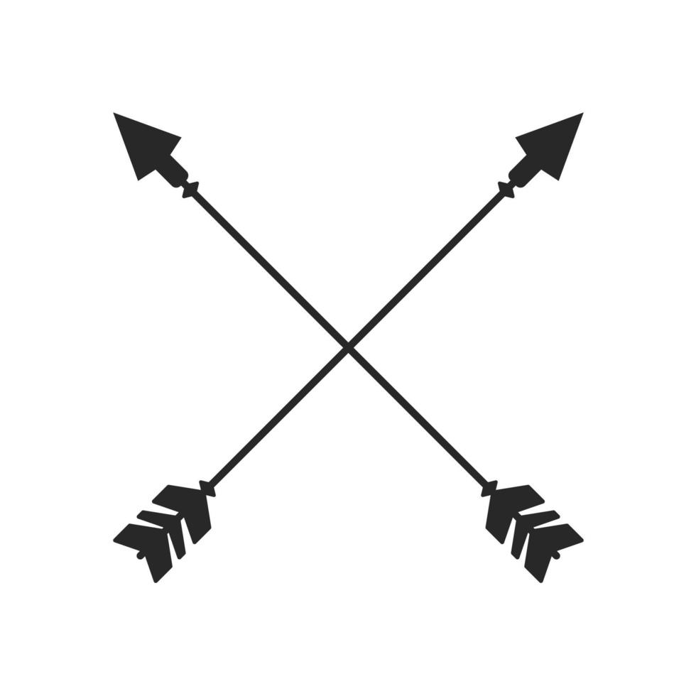 Hipster arrow cross in boho style tribal arrows vector