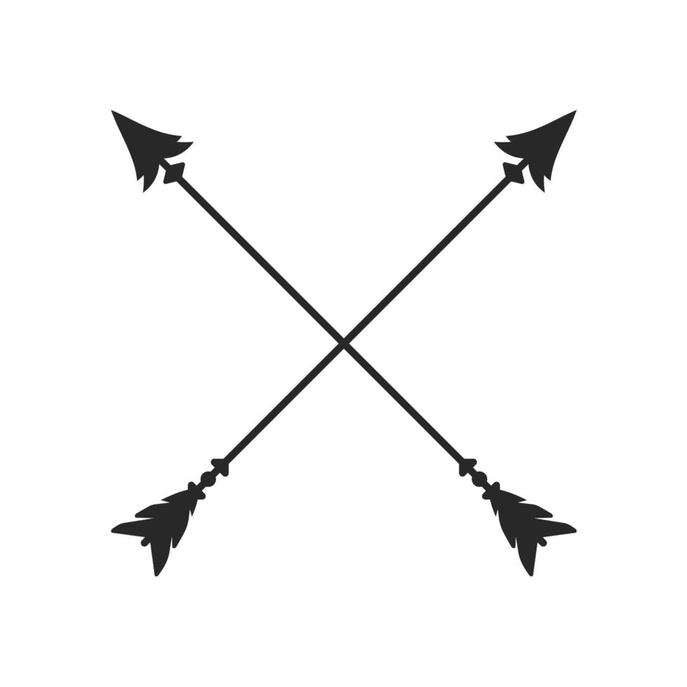 Hipster arrow cross in boho style tribal arrows vector