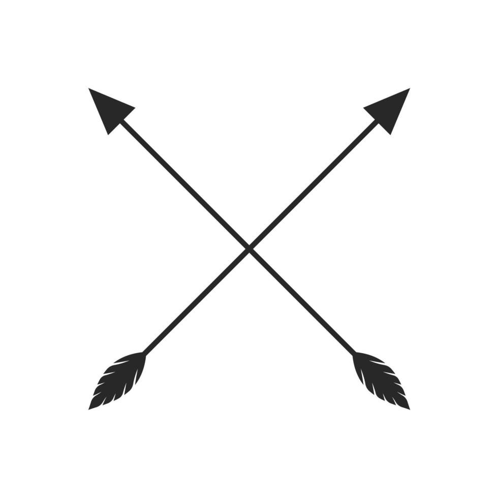 Hipster arrow cross in boho style tribal arrows vector