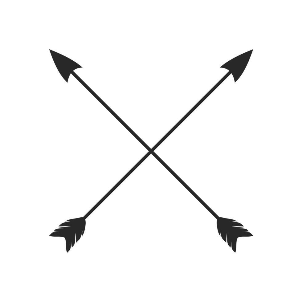 Hipster arrow cross in boho style tribal arrows vector