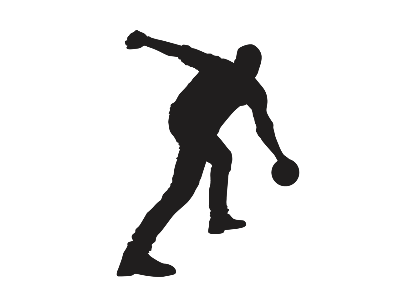 Silhouette of a Bowling Ball Player png