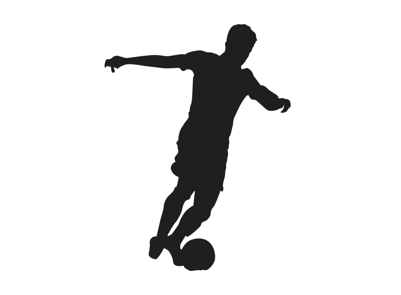 silueta de un fútbol jugador png