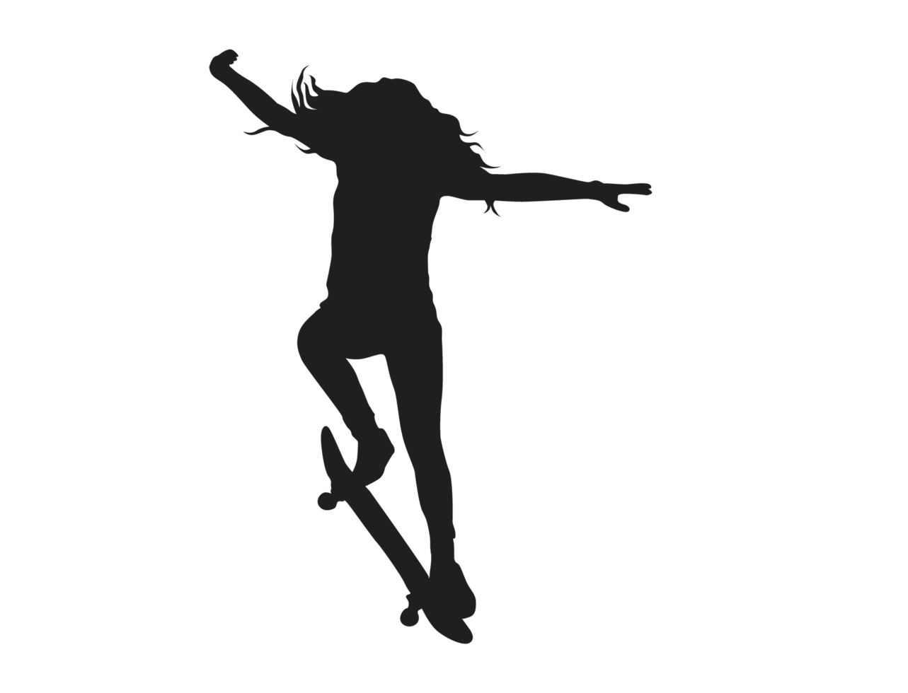 silueta de un skater jugador, patineta png