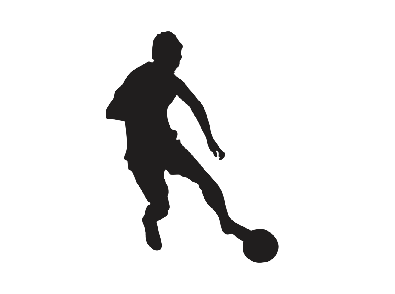 silueta de un fútbol jugador png